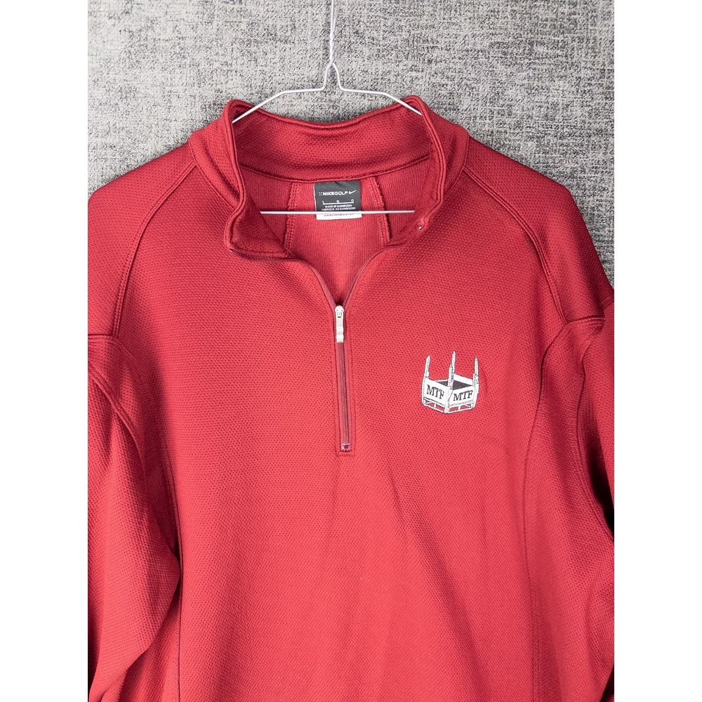 Nike Golf‎ Pullover Sweater Mens L Red Q Zip Golf Performance Breathable
